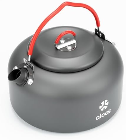 Alocs Bouilloire portable de 1,4 litre, en aluminium anodisé dur,...