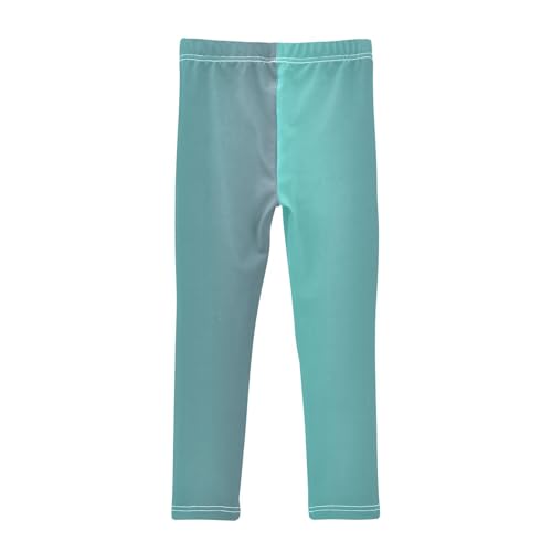 DOMIKING Blue Green Gradient Girl's Leggings Pants Kids' Yoga Pants Stretchy Active Legging 4 Years2