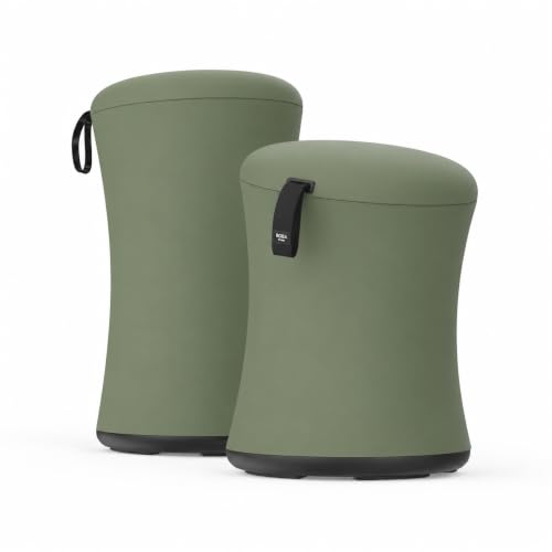 Image of TopJob Boba Chair Stylish Ergonomic Active Wobble Stool, ADHD Chair, Improves Posture and Focus, Ergonomic with Height Adjustable Stool for Adults Children for Home Office (Olive)