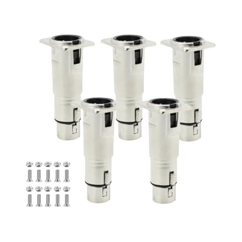 EBIEFLY 5X Neu Trik XLR Connector D Patch Panel Mountin XLR Male to XLR Female Feed/Pass Thru Connector Adapters + 10 Screws Sets Cover