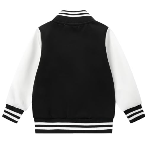 Image of LittleSpring Boys Girls Varsity Baseball Jacket Zip Up Bomber Jacket Thin 2-10Years