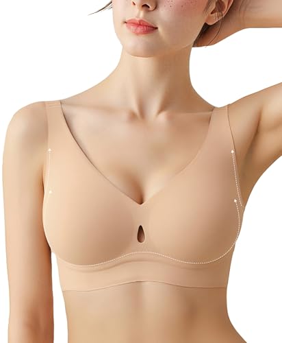 Popilush Wireless Push Up Bras for Women No Underwire Seamless Full Coverage Comfort Lift Support Bralettes