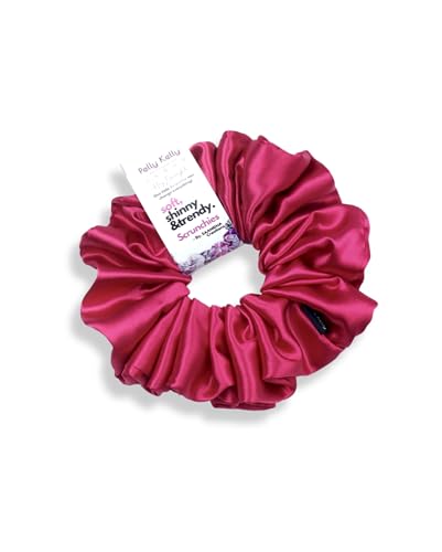 Image of Satin Scrunchies Hair Bands for Women | No-Damage Elastic Hair Ties for Ponytails & Buns | Fluffy & Stylish Rubber Bands | Extra Large Size | Pack of 5