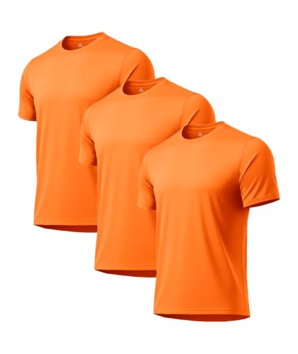 Image of 3 Pack Mens Swim Shirt Workout Shirts UPF 50+ Short Sleeve Rash Guard Fast Dry Sun Protection Lightweight Water Shirt