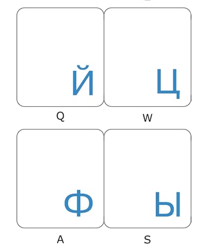 Pegatinas transparentes de teclado ruso en azul miniatura 2