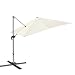 Produktbild Outsunny Sonnenschirm mit Handkurbel, Gartenschirm, Roma Ampelschirm, 060° verstellbar, 360° drehbar, Terrassenschirm, Aluminium, Cremeweiß, 2,96 x 2,96 x 2,65 m