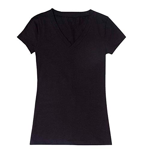 Kit com 5 Blusas Femininas Part.B Decote V (Preto, GG)