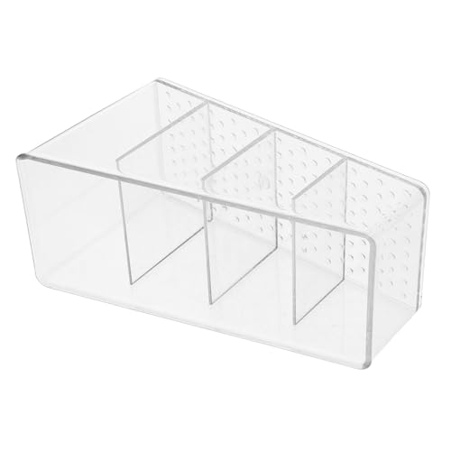 VALICLUD Organizer Portabustine Tè e Zucchero Trasparente Con Scomparti Scatola Decorativa Per Cucina e Banco Bevande Contenitore Multigriglia Per Tisane e Bustine Dolcificanti Dimensioni c