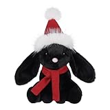 Apricot Lamb –Christmas Black Bunny–Lapin de Noël Noir Peluche pour Fille, garçon et bébé – Peluche Moelleuse pour Jouer, Collectionner et câliner – Doudou Confortable