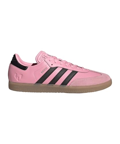 Image of adidas Originals Lionel Messi x Samba Mens Sneakers, Light Pink /Core Black /Gum, Size 9