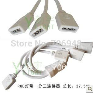 Gimax 3 ports for RGB Led Strip controller connector, RGB controller Splitter, RGB Strip HUB, led connector - (Color: WHITE, Package: 20-29Pcs)