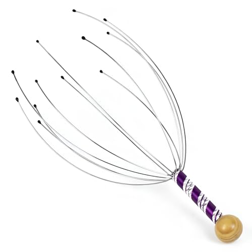 Image of Adimac Manual Scalp Massager (Pack of 1) - Handheld Head Massager for Stress Relief, Hair Growth, and Relaxation