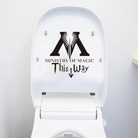 2 Stück Wc Aufkleber, Wc Sticker Ministry Of Magic, Wc Deckel Aufkleber Sticker,Pvc Wasserdicht Aufkleber Toilette Lustig Karikatur Cover