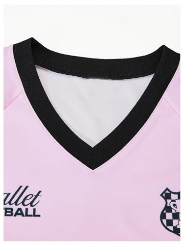 RoseSeek Conjunto de 2 peças para meninas com estampa de camisa de jérsei de manga curta e calça car