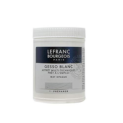 Lefranc & Bourgeois Gesso, White, Universalgrundierung Acrylic Painting, Ready to Use – Matte Opaque Opaque for Canvas, Paper, Stone, Wood, Plaster, 500ml pot