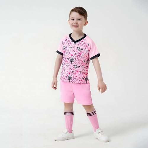 Image of Unisex Kids Soccer Jersey and Shorts Kit 2-Piece Set Boys Girls Football Outfits for Little Athlete 2-14 Years