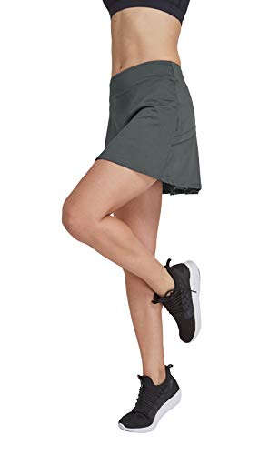 HonourSport - Falda de tenis para mujer con mallas deportivas, tallas XS - XXL gris XS
