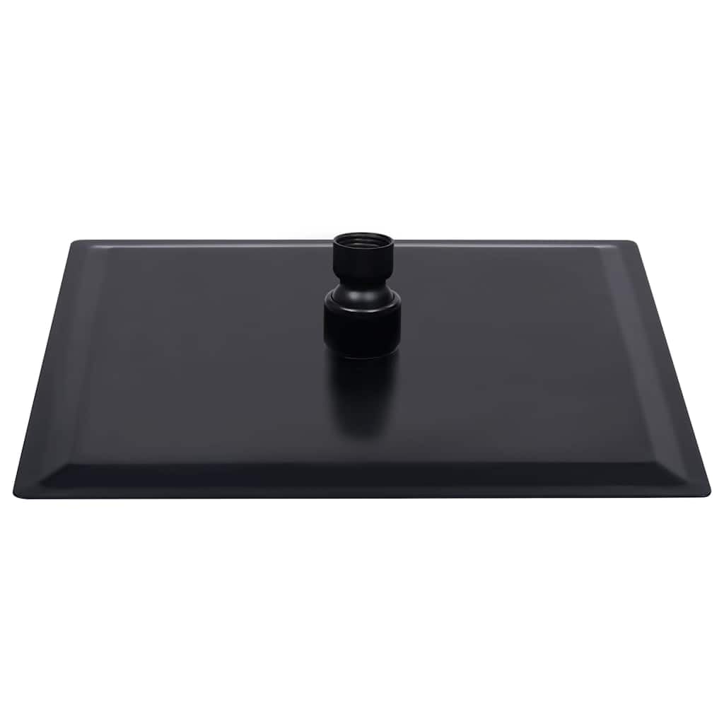 Alcachofa de ducha de acero inoxidable de 20 x 20 cm, cuadrada, color negro, cabezal de ducha con 100 boquillas antical, montaje en pared o techo, articulación giratoria ajustable para un