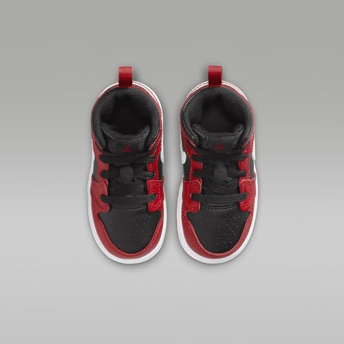 Jordan 1 Mid Baby/Toddler Shoes (DQ8425-061, Black/White-Gym RED) Size 43