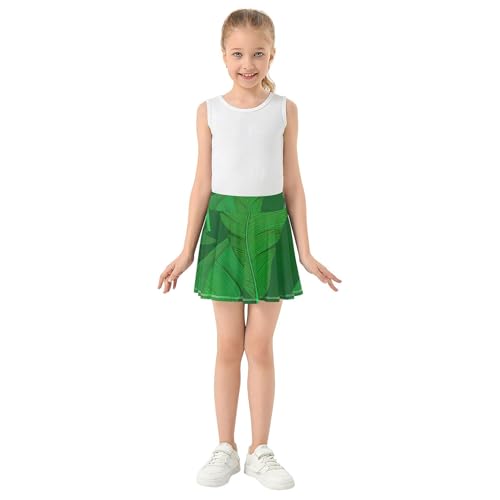 Athletic Shorts for Girls Skorts Tropical Banana Leaves Green Tennis Skirts Kids Summer Cheer Skirt 3t3