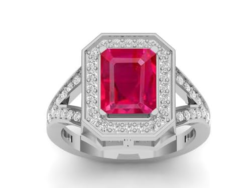 925 Sterling Silver Natural Ruby Gemstone July Birthstone Statement Ring For Women And Men Ring Size 5-10