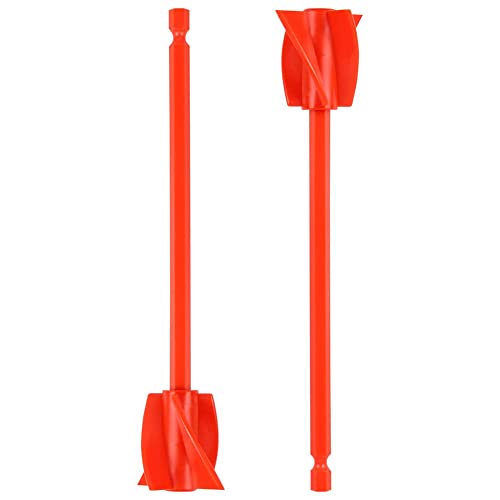 Pasuihcay Resin Mixer Paddles, Epoxy Mixer Attachment for Drill, Reusable Paint Stirrer Drill Attachment(2Pcs), Red