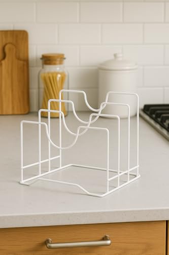 Image of Dish Rack Organizer for Kitchen - 4-Compartment Countertop Dish Drying Rack, Space-Saving Black Iron Dish Drainer Rack, Compact L-9 x W-7 x H-8.5 Inches