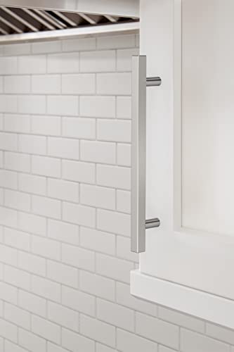 Image of Amerock 25 Pack 6-5 /16 inch Bar Pulls Square Polished Chrome Drawer Pull | 6-5 /16 inch (160mm) Center-to-Center Mounting Distance and 8-5 /8 inches Overall Length, Durable Zinc Cabinet Hardware