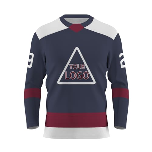 Custom Hockey Jersey for Men Personalized Stitched Name Number Hockey Practice Jersey Design Your Own V-Neck Hockey Jersey(Color12)