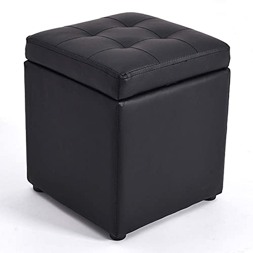 Pouf de rangement cube noir idéal pour gagner de la place au salon - 2
