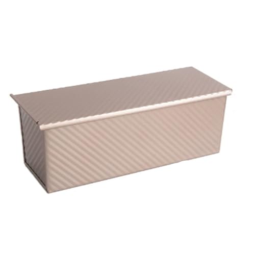 Molde para pan tostado con tapa, antiadherente, molde de acero con orificios de ventilación para pan tostado, 1000 g de masa, oro champán, 31,5 x 11 x 11,5 cm, 2,5 mm de grosor