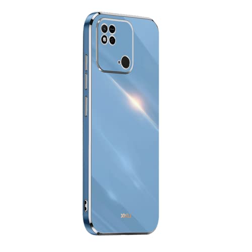 EASSGU Marco Electrochapado Funda para Redmi 10C / Poco C40 (6.71' Inches) Carcasa Protectora de Color de Silicona TPU Suave - Azul Marino
