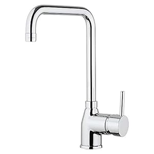 Paini – Rubinetto Miscelatore Monocomando Cucina, Lavello, Cromato, Leva laterale con bocca U orientabile, Design moderno, interamente prodotto e lavorato in Italia