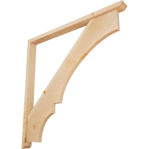 3 1/2"W x 44"D x 44"H Balboa Slat Smooth Bracket w/Offset Brace, Douglas Fir
