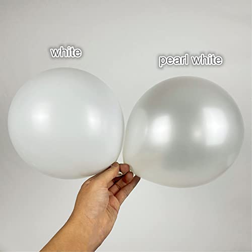 Image of 12 inch Pearl White Latex Balloons, 60 pcs Thick WhiteBalloons for Party Decorations (12inch Pearl white)