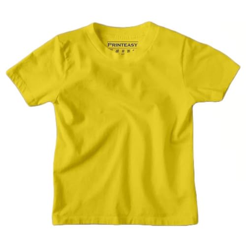 Image of PrintEasy� Kids Plain Cotton Round Neck Short Sleeves Unisex White T-Shirt for Boys & Girls