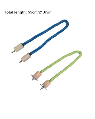 Image of WenTigDY Bird Hemp Rope Perch Swing Bird Cage Stand Pole Rope Accessories, blue