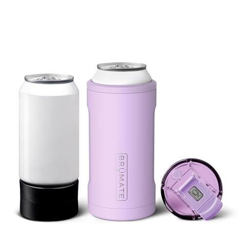 Image of BruMate Hopsulator Trio 3-in-1 Insulated Can Cooler for 12oz / 16oz Cans + 100% Leak Proof Tumbler with Lid | Insulated for Beer, Soda, and Energy Drinks
