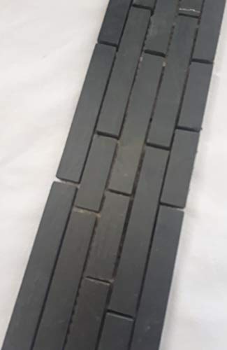 Frise mosaïque noire ardoise anthracite mat 30 x 8 cm Carrelage pierre naturelle B017-5 Cover