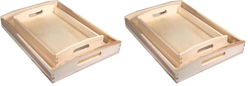 Plateau en bois brut rectangulaire Rayher marron de haute qualité