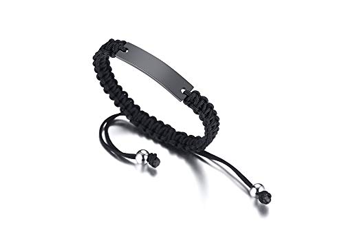 VNOX Name Quote Personalized Bracelets for Men Women Custom Customize Friendship Couple Bridesmaid Gift Jewelry Handmade Braided Rope Bracelet Anniversary Christmas Gift,Set of 2,3,4,54