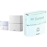 Bticino 393015D Kit Campanello Senza Fili Advanced, Bianco & 393017D Pulsante Aggiuntivo Senza Fili per Kit Campanello Advanced, Bianco