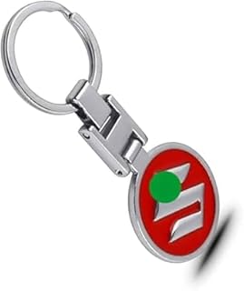 Keychain & Keychain - Nickel Plated Double Sided Logo - Suitable for Car Keys - Family Keys - Compatible with Suzu@@key Red