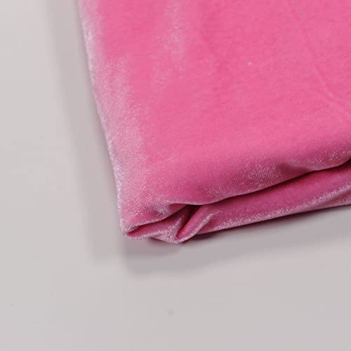 Premium 60-Inch Pink Spandex Velvet Fabric for Costumes, Apparel, Crafts & Sewing - Soft Touch, 1 Yard by Yard 3 Premium 60-Inch Pink Spandex Velvet Fabric for Costumes, Apparel, Crafts & Sewing - Soft Touch, 1 Yard by Yard - Image 2