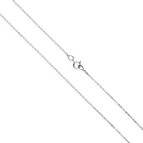 Chaîne Mailles Forçat en Or Blanc 9 Carats - 46cm