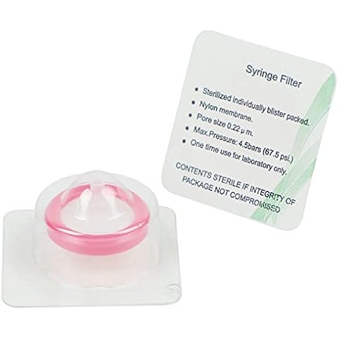 Sterile Syringe Filter, Nylon Hydrophilic Filtration,0.22um Pore Size, 25mm Membrane Diameter,Nylon Membrane Individually Packed 15/pk Cover