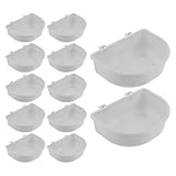 TOYANDONA 15 Cuencos Colgantes para Mascotas Gris, Comedero y Bebedero Colgante para Jaulas, Apto para Gatos, Perros y Conejos, Material Fácil de Limpiar, Adecuado para Viajes y Uso en