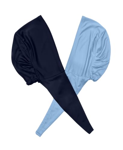 Image of Mehar Women's Hair Ponytail Cap Set of 2 | Soft Stretchable Polyester Hijab Inner Cap | Adjustable Tie-Back | Scarf & Helmet Inner | One Size Fits All