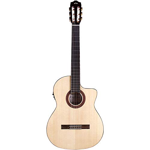 Cordoba C5-CET Limited Spalted Maple Thin Body Cutaway Classical Acoustic-Electric Nylon String Guitar, Iberia Series