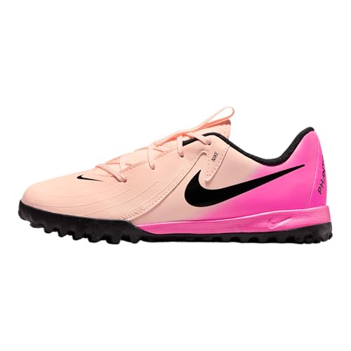 Nike Jr. Phantom GX 2 Academy Little/Big Kids' TF Soccer Shoes (FJ2608-800, Crimson Tint/Pink Blast/Black) - Main Image